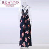 BACKLESS FLORAL MAXI DRESS - B ANN'S BOUTIQUE