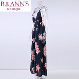 BACKLESS FLORAL MAXI DRESS - B ANN'S BOUTIQUE