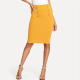 BELLA BUTTON PENCIL SKIRT - B ANN'S BOUTIQUE