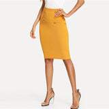BELLA BUTTON PENCIL SKIRT - B ANN'S BOUTIQUE