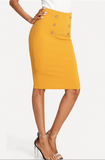 BELLA BUTTON PENCIL SKIRT - B ANN'S BOUTIQUE