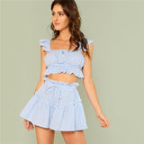 BETTY BLUE GINGHAM SHORT SET - B ANN'S BOUTIQUE