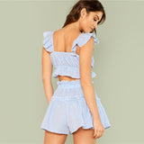 BETTY BLUE GINGHAM SHORT SET - B ANN'S BOUTIQUE