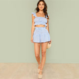 BETTY BLUE GINGHAM SHORT SET - B ANN'S BOUTIQUE