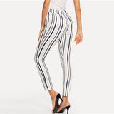 BLACK & PEACH STRIPE ARE SO RIGHT ANKLE PANTS - B ANN'S BOUTIQUE