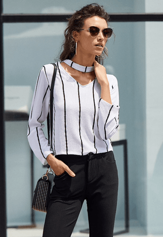 BLACK & WHITE BOSS BABE TOP - B ANN'S BOUTIQUE