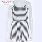 BLACK & WHITE STRIPED ROMPER - B ANN'S BOUTIQUE