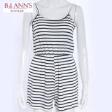 BLACK & WHITE STRIPED ROMPER - B ANN'S BOUTIQUE