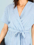 BLUE & WHITE JUST RIGHT JUMPSUIT - B ANN'S BOUTIQUE