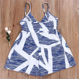 BLUE & WHITE PATTERNED ROMPER - B ANN'S BOUTIQUE