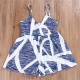 BLUE & WHITE PATTERNED ROMPER - B ANN'S BOUTIQUE