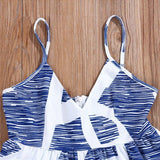 BLUE & WHITE PATTERNED ROMPER - B ANN'S BOUTIQUE