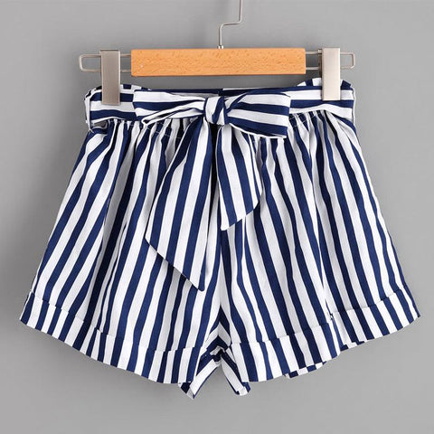 BLUE & WHITE STRIPED SHORTS - B ANN'S BOUTIQUE