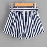 BLUE & WHITE STRIPED SHORTS - B ANN'S BOUTIQUE