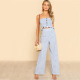 BLUE SKIES STRIPED RIGHT PANTS SET - B ANN'S BOUTIQUE