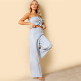 BLUE SKIES STRIPED RIGHT PANTS SET - B ANN'S BOUTIQUE