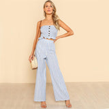 BLUE SKIES STRIPED RIGHT PANTS SET - B ANN'S BOUTIQUE