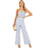 BLUE SKIES STRIPED RIGHT PANTS SET - B ANN'S BOUTIQUE