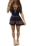 BOHEMIAN LACE-UP ROMPER - B ANN'S BOUTIQUE