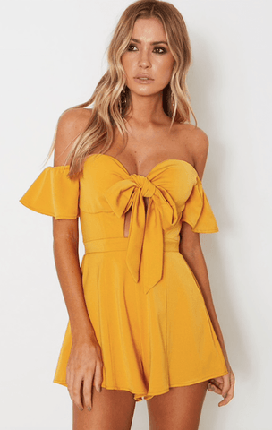 BOW-READY ROMPER - B ANN'S BOUTIQUE