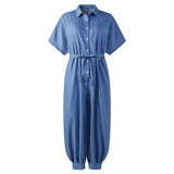 BUTTON-UP DENIM JUMPSUIT — TWO BLUE - B ANN'S BOUTIQUE, LLC