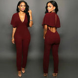 CAPED BACKLESS JUMPSUIT - B ANN'S BOUTIQUE