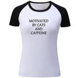 CATS & CAFFEINE JERSEY-STYLE TEE - B ANN'S BOUTIQUE