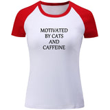 CATS & CAFFEINE JERSEY-STYLE TEE - B ANN'S BOUTIQUE