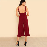 CHIC ANKLE RUFFLE JUMPSUIT - B ANN'S BOUTIQUE