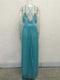 CHIFFON BACKLESS MAXI DRESS - B ANN'S BOUTIQUE