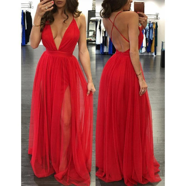 Chiffon Backless Maxi Dress X-Large / Teal