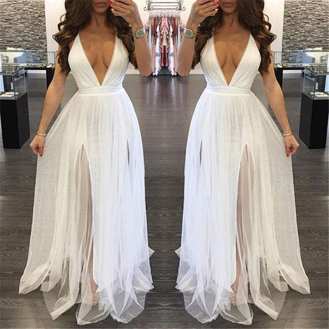 CHIFFON BACKLESS MAXI DRESS - B ANN'S BOUTIQUE