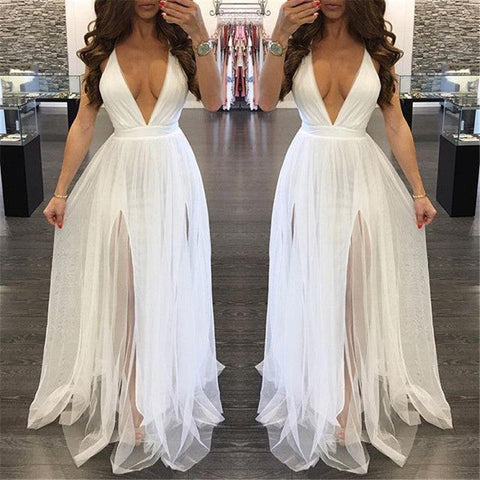 CHIFFON BACKLESS MAXI DRESS - B ANN'S BOUTIQUE