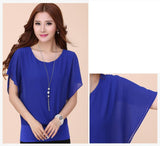 CHIFFON BLOUSE WITH BATWING SLEEVES - B ANN'S BOUTIQUE