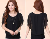 CHIFFON BLOUSE WITH BATWING SLEEVES - B ANN'S BOUTIQUE