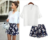 CHIFFON FLORAL SHORTS SET - B ANN'S BOUTIQUE