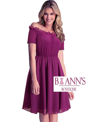 CHLOE CHIFFON RUFFLE DRESS - B ANN'S BOUTIQUE