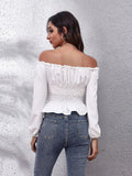 CORSET ELEGANCE: SPRING/AUTUMN OFF-SHOULDER PULLOVER - B ANN'S BOUTIQUE, LLC