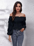 CORSET ELEGANCE: SPRING/AUTUMN OFF-SHOULDER PULLOVER - B ANN'S BOUTIQUE, LLC