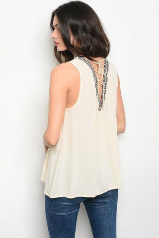 CREAM ON TOP BACK LACE-UP - B ANN'S BOUTIQUE