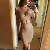 CRISS-CROSS HOLLOWED FRONT BANDAGE DRESS - B ANN'S BOUTIQUE