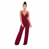 CRISSCROSS BACKLESS WRAP JUMPSUIT - B ANN'S BOUTIQUE