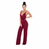 CRISSCROSS BACKLESS WRAP JUMPSUIT - B ANN'S BOUTIQUE