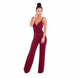 CRISSCROSS BACKLESS WRAP JUMPSUIT - B ANN'S BOUTIQUE