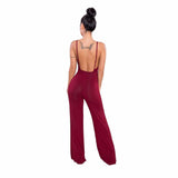 CRISSCROSS BACKLESS WRAP JUMPSUIT - B ANN'S BOUTIQUE