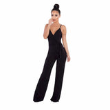 CRISSCROSS BACKLESS WRAP JUMPSUIT - B ANN'S BOUTIQUE