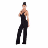 CRISSCROSS BACKLESS WRAP JUMPSUIT - B ANN'S BOUTIQUE