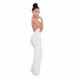 CRISSCROSS BACKLESS WRAP JUMPSUIT - B ANN'S BOUTIQUE