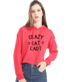 CROPPED CRAZY CAT LADY HOODIE - B ANN'S BOUTIQUE