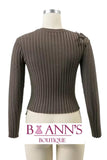 CROPPED LACE-UP ONE SHOULDER, ONE SIDE SWEATER - B ANN'S BOUTIQUE